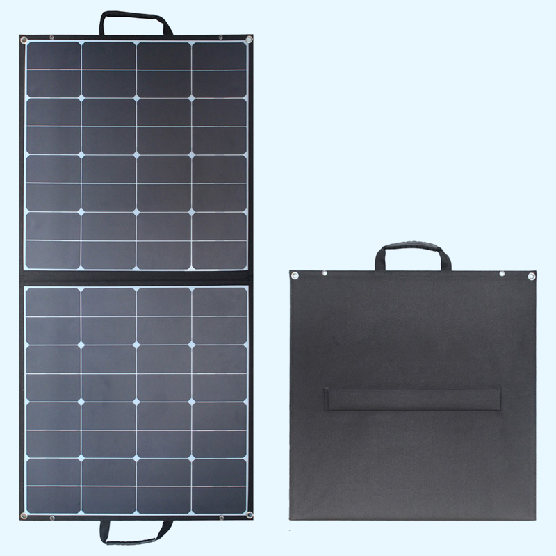 100W便攜太陽能折疊板,可為儲能系統,電池組,5V電子設備,LED燈,智能手機,平板電腦