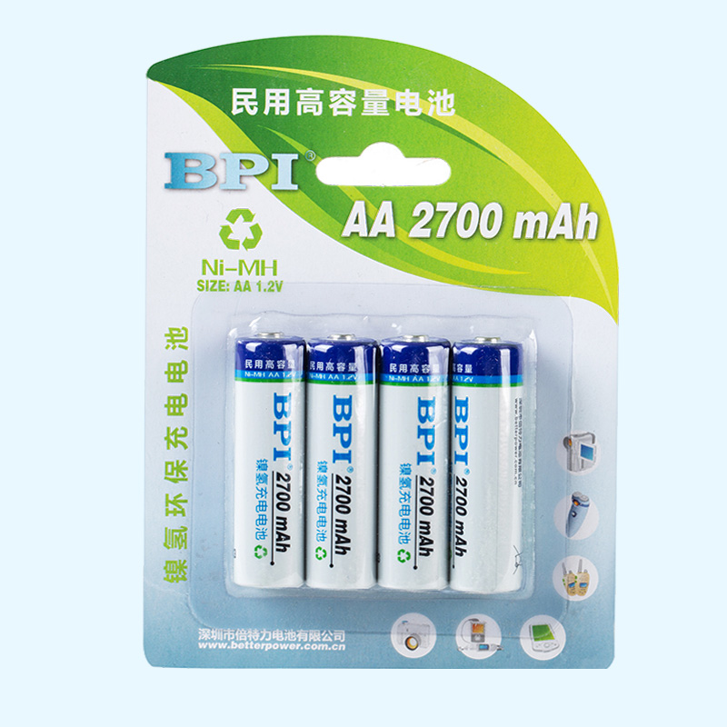 民用高容量鎳氫電池AA5號2700mAh毫安,應用于KTV話筒,玩具及游戲機手柄電池